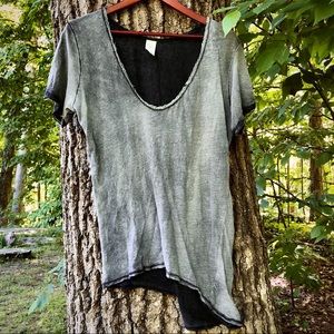 FREE PEOPLE asymmetrical hem oversized tee